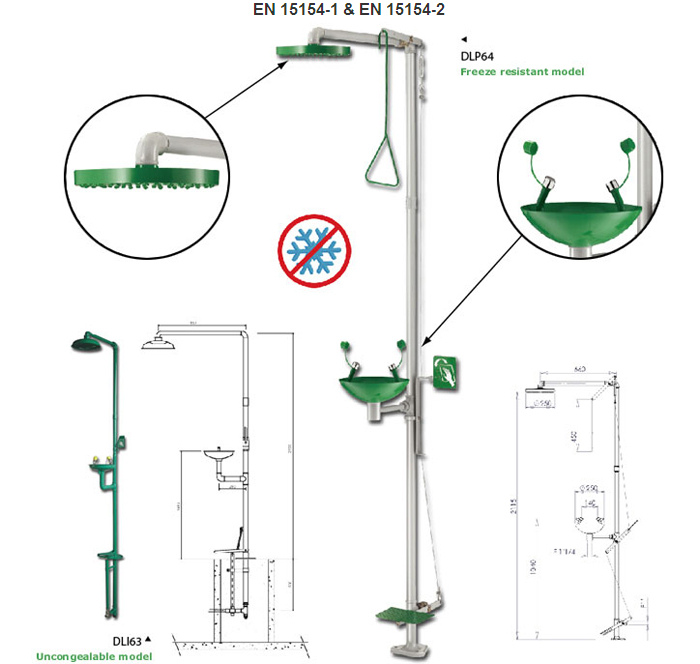 Range DL - Freeze Resistant & Uncongeable Showers & Eye-Washers Range DL - Freeze Resistant & Uncongeable Showers & Eye-Washers