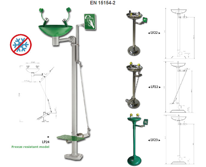 Range DL - Pedestal Mounted Eye-Washers